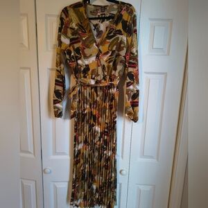 SHEIN Long Sleeve Abstract Dress - Multicolor